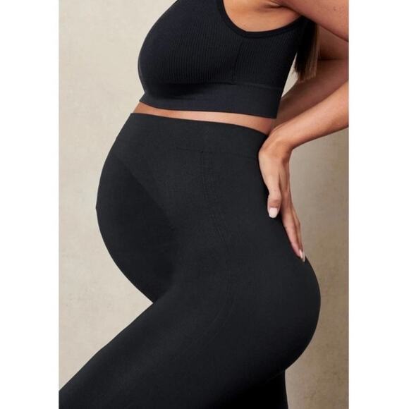 Blanqi Black Ultralight Belly Support Maternity Leggings Sz.L NWT - Picture 3 of 14